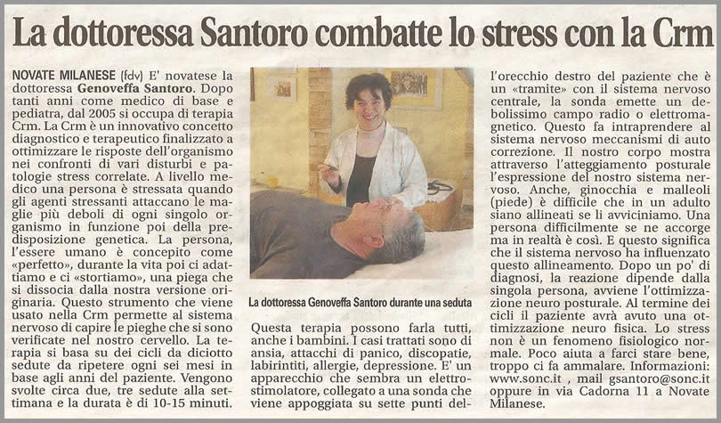 La dottoressa Santoro combatte lo stress con la CRM